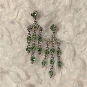 Chartreuse Rhinestone Earrings
